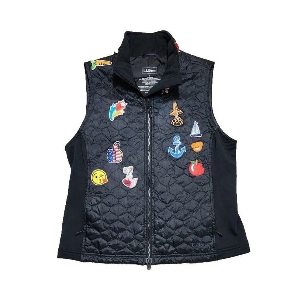 Custom LL‎ Bean Winter Micro Puffer Vest Grunge Gamer Patchwork Womens L